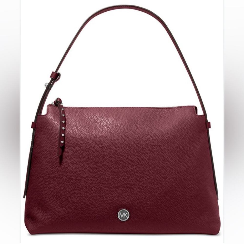 NWT MSRP$398 MICHAEL KORS Shailene Medium Hobo Shoulder Bag Wine